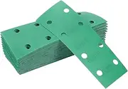 X AUTOHAUX 50Pcs Sanding Discs Wet Dry Waterproof Hook & Loop Sandpaper for Woodworking, Automotive Refinishing 7.80"x2.76" 8 Hole 1000 Grit Green White Corundum
