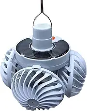 Solar Camping Fan, Solar Powered Ceiling Fan Light, Foldable Small LED Ceiling Light Portable Camp Accessories for Indoor, Gardens & Tents