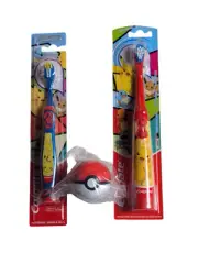Lot 2 Colgate Kids Pokemon Toothbrushes Battery Powered & Manual + PokeBall Cap