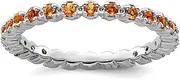 925 Sterling Silver Polished Prong set Patterned Stackable Expressions Citrine Ring USA Size 10 Jewelry for Women