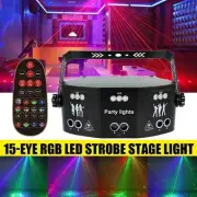 15-EYE LED Laser Light Remote DMX Scan Projector Strobe DJ Party Stage Lights US