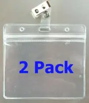 2 Zip Lock Zipper Card Holder Metal Clip Work Cruise Travel Record ID School