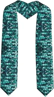 [SKKNT] Mermaid Fish Scale Print Print Graduation Shawl Stole For Academic Commencements Honor Sash Congratulations Gift