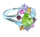 Marigolds authentic Peridot .925 Sterling Silver handcrafted Statement Ring s