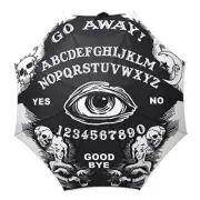 kreepsville Ouija Go Away Skull Handle Umbrella Compact Folding Automatic