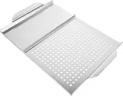 Yardwe Stainless Steel Barbecue Plate Rectangular Grill Easy to Clean Non-Stick Surface BBQ Tools