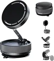 2025 New Vacuum Suction Magnetic Phone Holder,Adjustable and Foldable Car Mount,Magnetic Suction Phone Mount,Double-Sided Vacuum and Magnetic Adsorption Adjustable Phone Mount (Black)