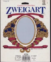 Cross Stitch Zweigart Pewter Blue 14 ct. Aida 15"x18" Needlework Fabric Germany