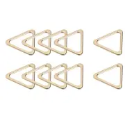 Metal Triangle Ring Buckles (30x28x3mm) 10pcs, Webbing Bag Clasps Gold Tone