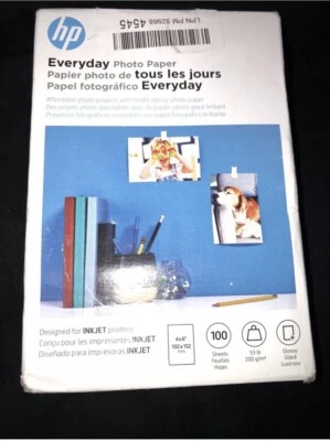 HP Everyday Photo Paper Glossy Inkjet Printer 100 sheets 4"x 6"