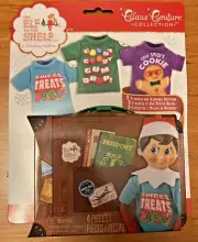 ELF ON THE SHELF set of 3 T-Shirts & Suitcase Keepsake CLAUS COUTURE clothes