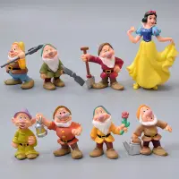 在飛比找蝦皮購物優惠-1 套 8 件公主白雪公主和七個小矮人玩具可動人偶玩具兒童
