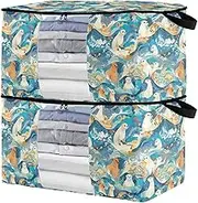 sanluoli 60L 2 Pack Under Bed Shoe Organizer with Reinforced Handles, clear window Closet Storage Bins