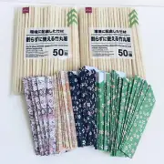 100 Pairs Bamboo Chopsticks 8" Individually Wrapped with Japan Paper Wrap H-218