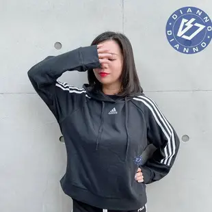 帝安諾-實體店面 ADIDAS ESSENTIALS 長袖 帽T 短版 休閒 運動 訓練 女款 黑 GL1460【APP下單享4%點數】