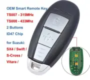 OEM Smart Remote Car Key Fob -TS007 315Mhz, TS008 433Mhz- 2 Buttons with ID47