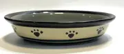 PetRageous Designs Oval Metro Paws Stoneware Cat Bowl 6.25"x1.5" Gray Black Tan