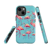 For Apple iPhone 13 mini Case, Armour Back Cover, Flamingoes