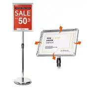 Adjustable Sign Stand for Display, Pedestal Floor Signage Stand Holder with H...