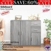 Sideboard Buffet Drawers Kitchen Cabinet Hallway Table Engineered Grey Sonoma
