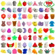 100 Pack Squishies Toys, Tiny Mochi Squishy Fidget Toys Random Bulk Party Fav...