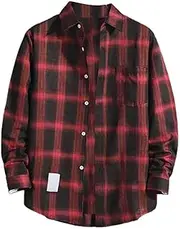 [Generic] Button Top Mens Casual Fall Shirt Lapel Button Long Sleeve Shirt Tops Men's Cardigan Men's T Shirt