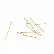 24K Gold Plated Stainless Steel Flat Head Pins - 30mm - 25 Pieces - PIN098