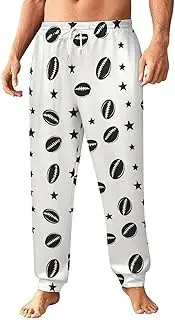 [Generic] Men's Sweatpants, Minimalist White Rugby Art-83, Polyester Joggers, Sweatpants Jogging Pants for Workout Running