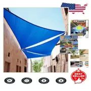 Custom 17'x17' Triangle Blue Sun Shade Sail - UV Block & Waterproof Canopy