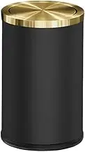 Stainless Steel Garbage Can for Kitchen and Bathroom - Durable and Rust-Proof Neat Look Steel Trash Trash Cans, 9L Black Gold