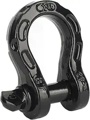 D Shackles, 7/8 Inch D Ring Shackle, Heavy Duty Tow Shackle, 8T/17600lbs Load Capacity, 32T/70400lbs Breaking Strength, for Tow Strap, Winch, Off Road Vehicle Recovery (Black)