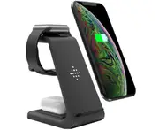 3 in 1 Wireless Charger Fast Charging for iPhone for Apple Watch -Black