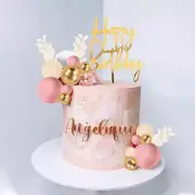 32Pcs/set Ball Cake Toppers Pink Gold Pearl Balls Cupcake Topper Flags for Kids