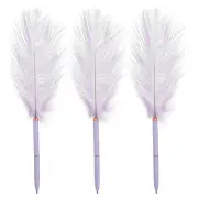 Light Purple Feather Ballpoint Pen, 3 Pcs Purple