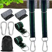 Tree Swing Hanging Straps, 1.5M/5ft Hammock Tree Straps Kit with 2 Sturdy Lock Carabiners & 2 Tree Protectors for Swings and Hammocks,Holds Up to 1000KG