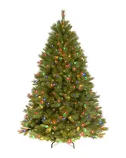 National Tree Company 7.5' Winchester Pine Hinged Tree with 500 Multi Lights
