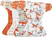 [Beatifufu] 4 Pack Diaper Pants Infant Diaper Washable Nappy for Newborns for Boys Girls