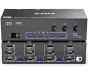 KVM Switch 3 Monitors 3 Computers 8K@60Hz, Camgeet HDMI and Displayport Triple M