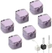 Hoidokly Magnetic Cable Clips, 6PC Purple Cord Organizer, Wire Holder, Hidden Charging Cable Storage for Home, Desk, Office, Car, Nightstand