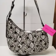 Betsey Johnson Python Print Crescent Shoulder Bag