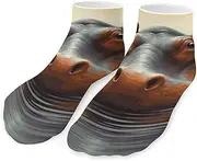 [QMNVBDS] Hippo Socks Ankle Length Socks Casual Short Socks for Women Men Low Cut Sports Socks Running Socks No Show Socks Ankle Socks Athletic Socks Workout Socks, Style, One Size, Style, One size