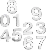 BAZEITFLOW Stainless Steel Door Number Stickers Self-adhesive House Numbers Set for Rooms Hotel Office Mailboxes Weatherproof Signage