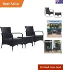 3pcs Wicker Patio Furniture, Bistro Set Table and Chairs Outdoor Lounge Setti...