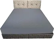 Cotton Mattress Protector Quilted with Anti-Allergy, Dust Mite Resistant, Soft and Quiet, Breathable (Grey, 100 x 200 cm)