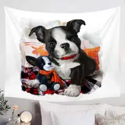 Art Painting Cozy Adorable Puppy Doll and Cute Dog Tapestry