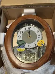 Rhythm Magic Motion Wall Clock – Wooden Case, Clarion Tone, Musical