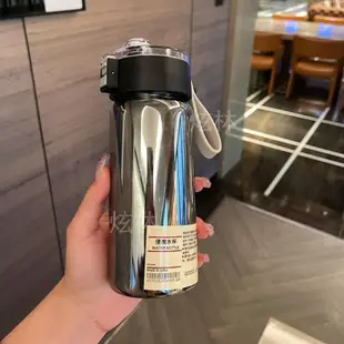 台灣出貨 高硼硅玻璃杯MUJI簡約玻璃杯喜茶自帶杯便攜式玻璃水杯珍奶隨手杯帶不鏽鋼茶隔玻璃水杯果汁玻璃杯