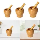Wood Mortar and Pestle Set Garlic Ginger Grinder for Nuts Gingers Chutney