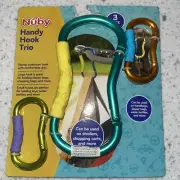 Nuby On The Go Handy Hook Trio 3 PC Set GREAT FOR STROLLERS