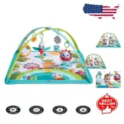Innovative Infant Activity Gym with Adjustable Arches & Cozy Tummy Time Play Mat